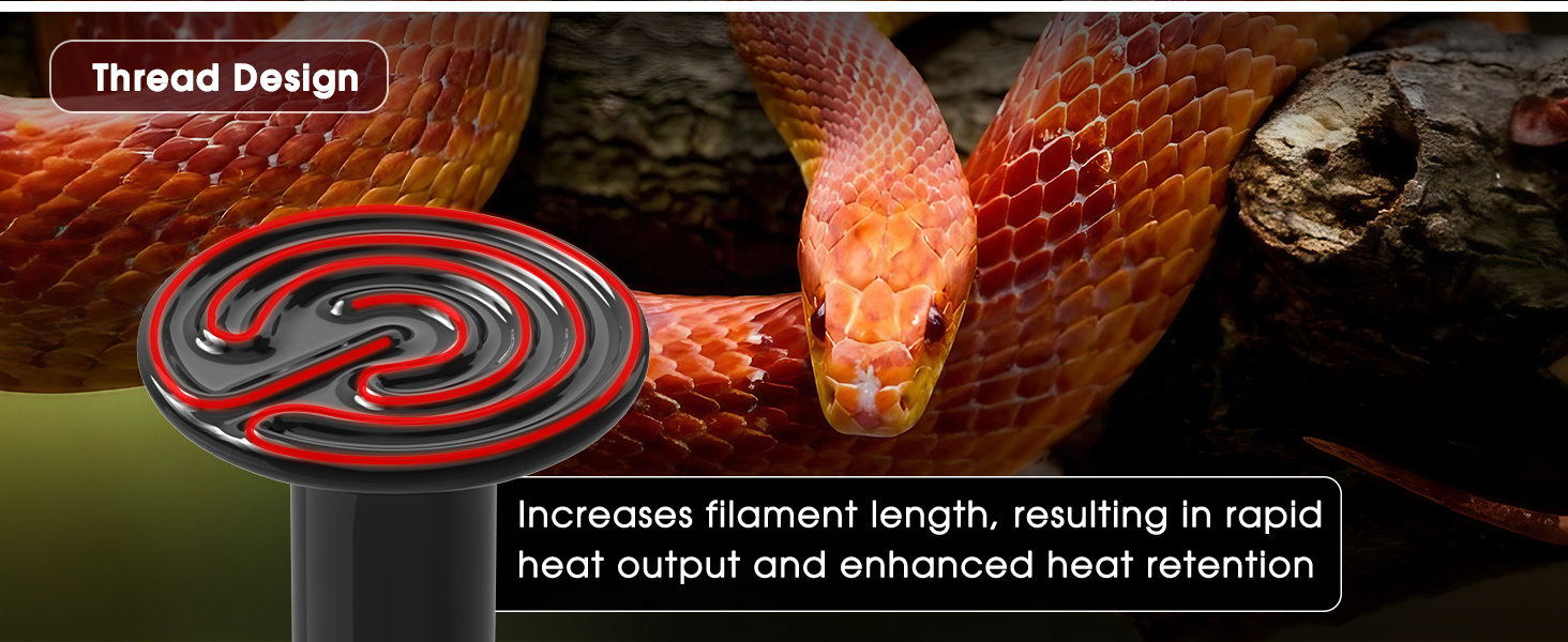 Multi-Size Reptile Ceramic Heat Lamp + Holder Set 250W/150W/100W - Explosion-Proof & Anti-Scald Design, No-Light Constant Temperature Heating, Quiet Non-Disturbing Sleep, High-Temp Resistant Lamp Base, Fit for Lizards/Snakes/Tortoises & All Terrariums, Professional Reptile Heating Essential