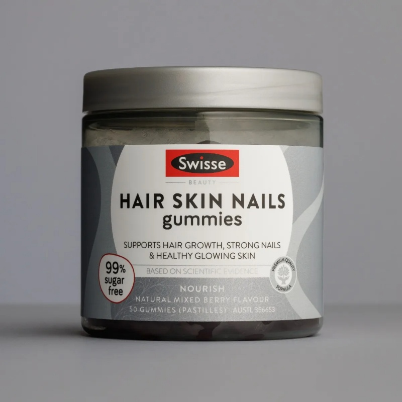 Swisse Beauty Hair Skin Nails Gummies - With Biotin, Zinc- 50 Pac