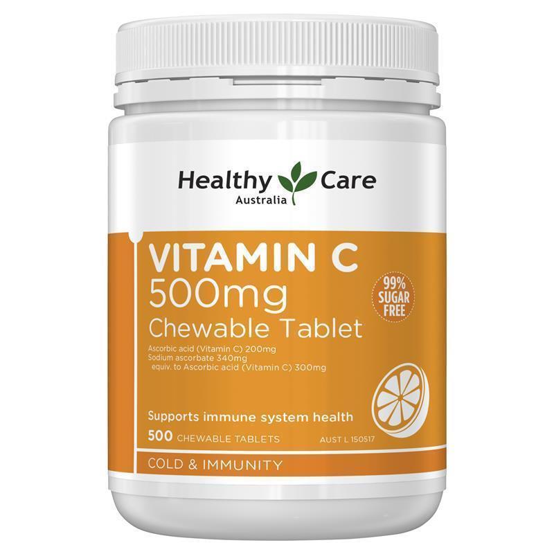 Healthy Care Vitamin C Chewable Tablets- 500 Tablets