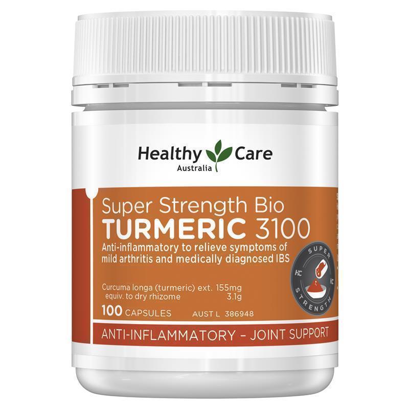 Healthy Care Super Strength Bio Turmeric Capsules-100 Capsules