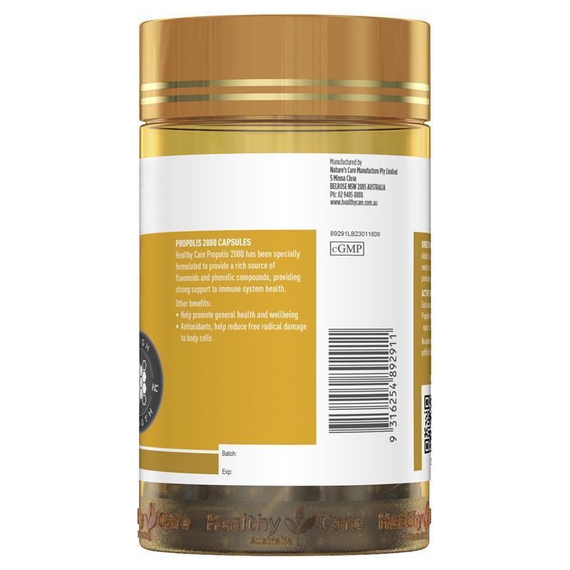 Healthy Care High Strength Propolis Capsules -200 Capsules