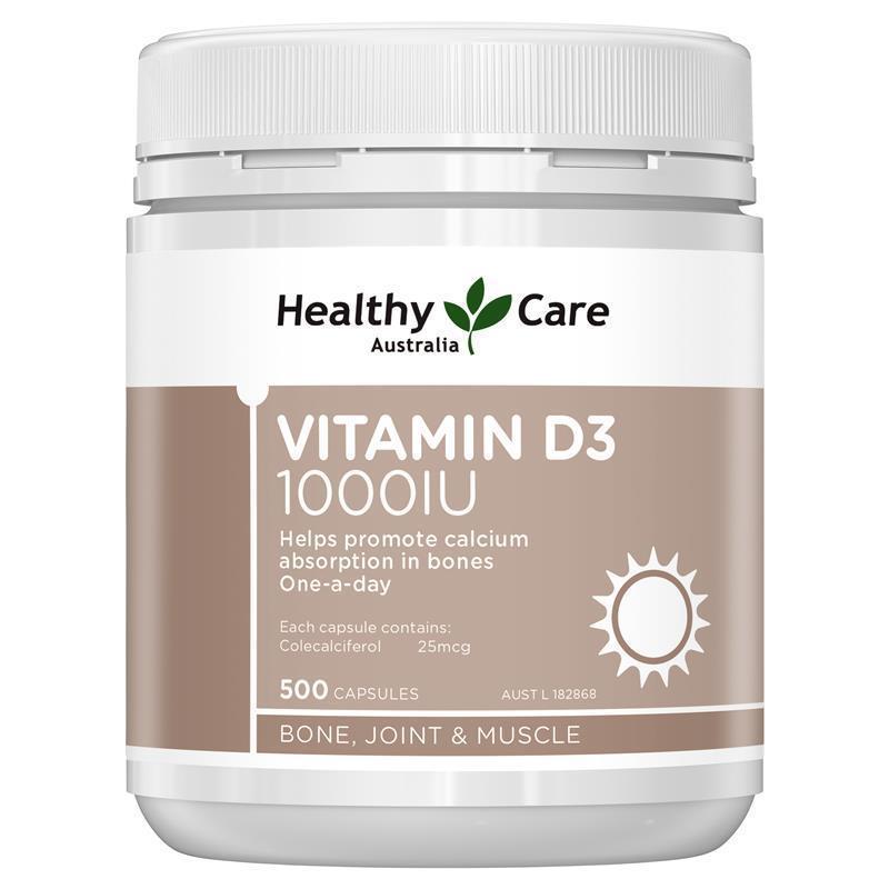 Healthy Care Vitamin D3 Capsule 1000IU- 500 Capsules