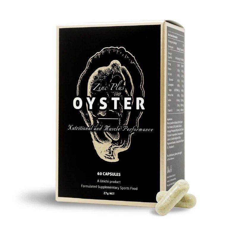 Unichi Zinc Plus Oyster Supplement, Highly Concentrated Pacific Oyster Extract, 60 Capsules