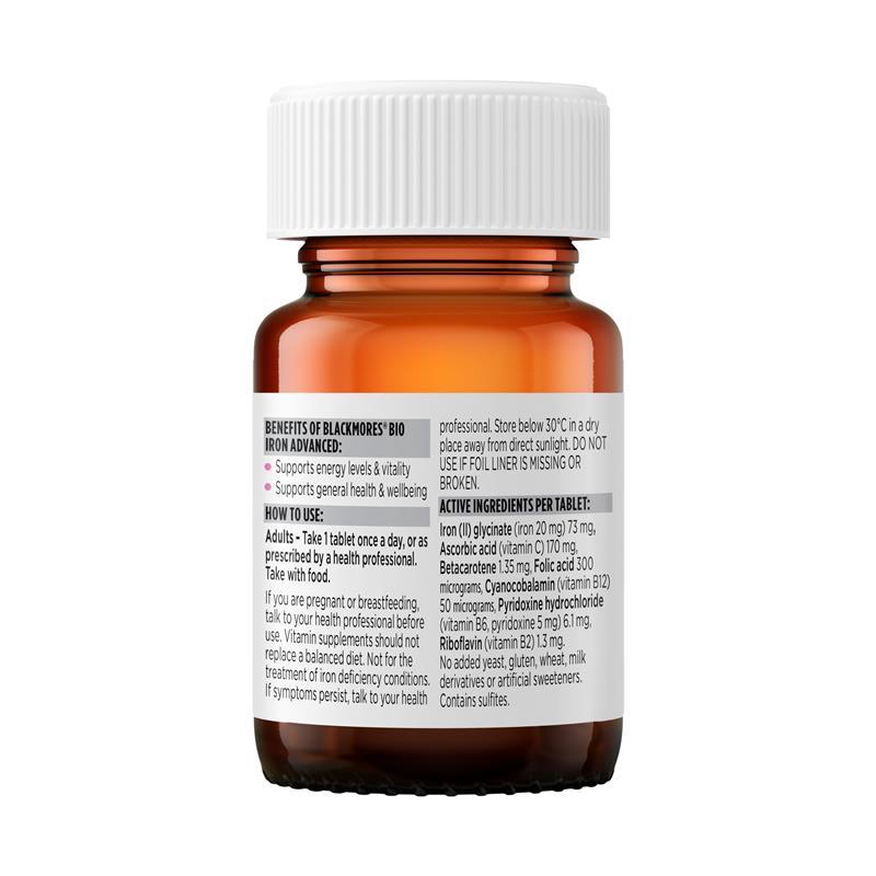 Blackmores Bio Iron Advanced | Supports Blood Health | 30 Table