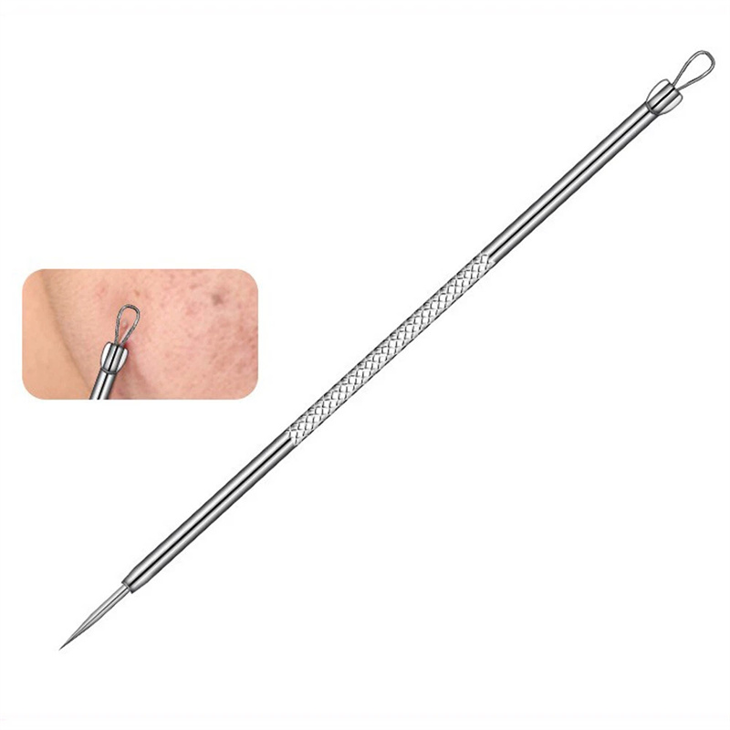 9pcs set Blackhead Remover Comedone Extractor, Curved Blackhead Tweezers Kit, Professional Stainless Pimple Acne Blemish Removal Tools Kit