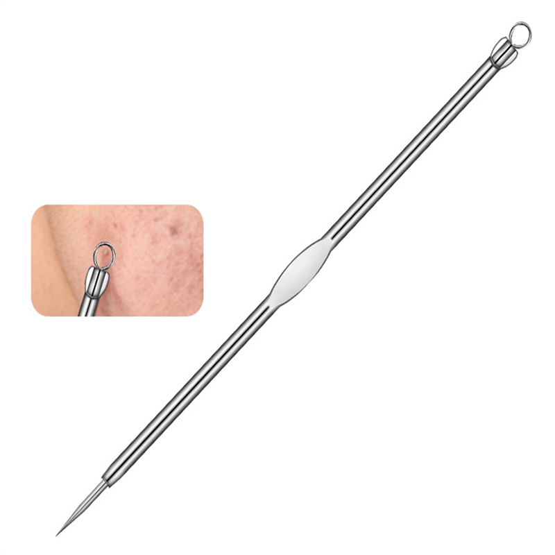 9pcs set Blackhead Remover Comedone Extractor, Curved Blackhead Tweezers Kit, Professional Stainless Pimple Acne Blemish Removal Tools Kit