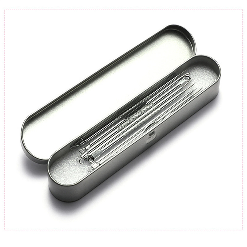9pcs set Blackhead Remover Comedone Extractor, Curved Blackhead Tweezers Kit, Professional Stainless Pimple Acne Blemish Removal Tools Kit