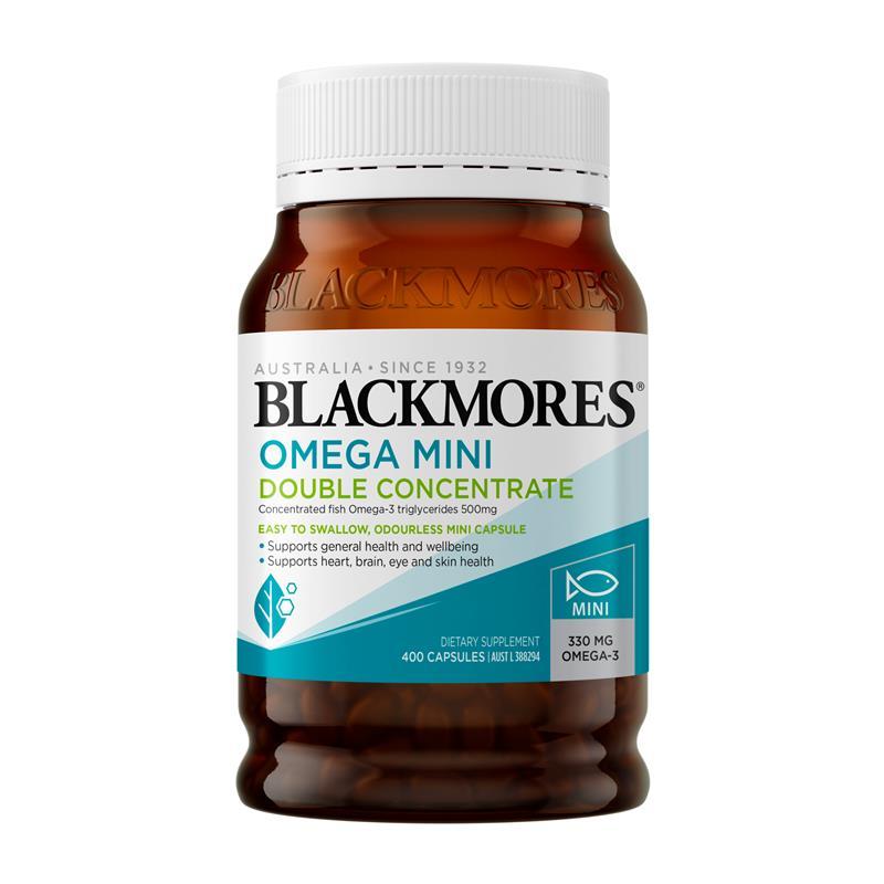 Blackmores Omega Mini Double Concentrate | Support the Health of Your Heart, Eyes, & Brain | 400 Capsules