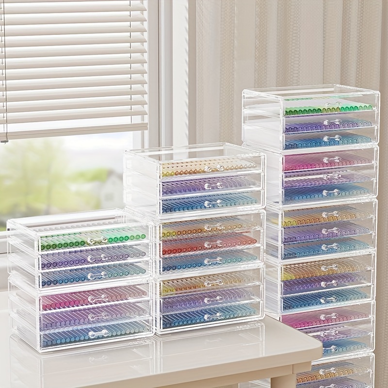 TEMU 1-pack Clear Plastic Storage Box - 20l Capacity With Anti-scratch Design For Students, Artists & Crafters, Desk Organizer & Sewing Supplies