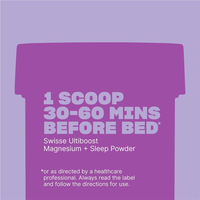 Swisse Ultiboost Magnesium + Sleep Powder - Formulated with a Blend of Magnesium Glycinate & Citrate - 180G
