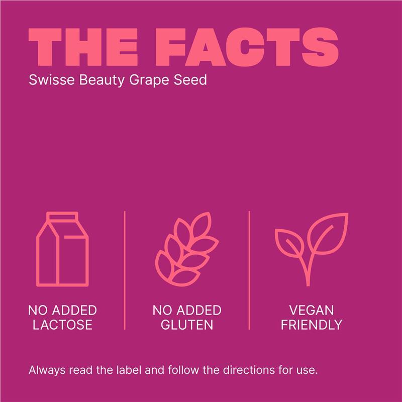 Swisse Ultiboost Grape Seed Supplement | Promotes Skin Health & Collagen Production | Improves Circulation & Potent Antioxidant & Vitamin C