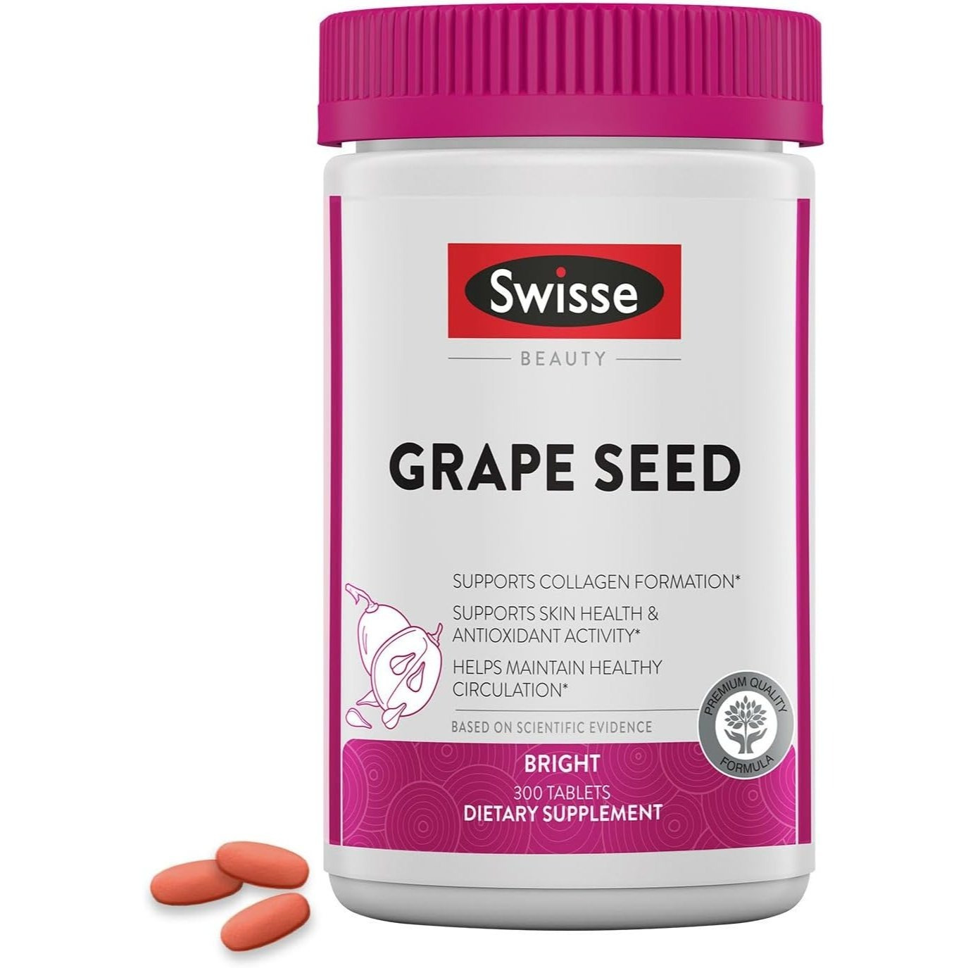 Swisse Ultiboost Grape Seed Supplement | Promotes Skin Health & Collagen Production | Improves Circulation & Potent Antioxidant & Vitamin C