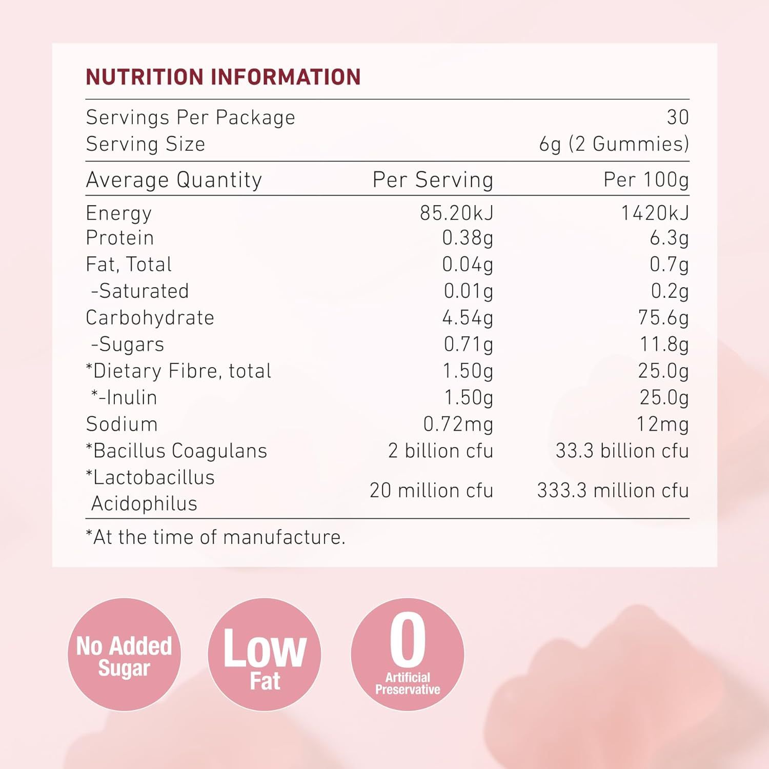Unichi Pre & Probiotics Gummy, 60+ Billion Probiotics Combined with Prebiotic for Digestive Wellness and Inner Balance, NON-GMO, Yogurt Flavour, 60 Count