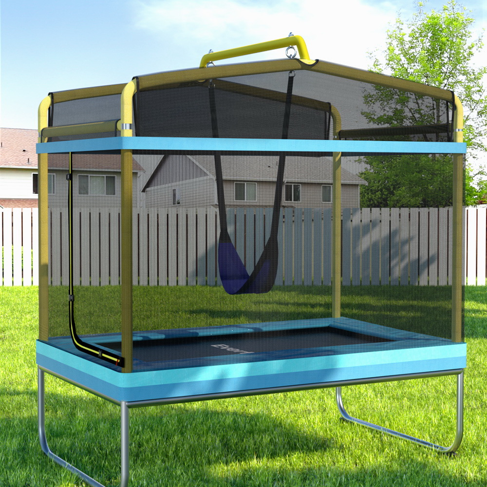 TEMU Everfit Trampoline 6ft Kids 2-in-1 Swing Belt Safety Net Gift Rectangle