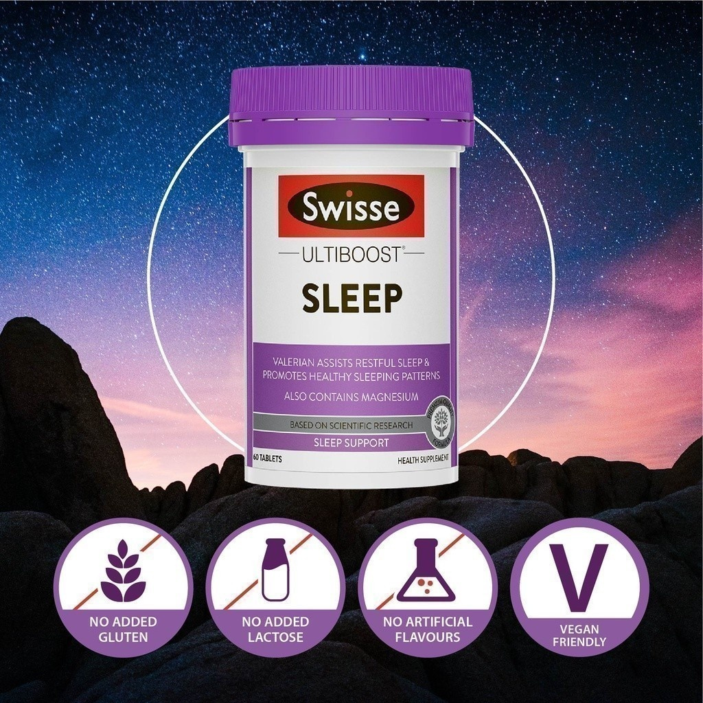 Swisse Ultiboost Sleep with Magnesium and Valerian - Helps Relieve Nervous Tension & Assists Natural, Restful Sleep