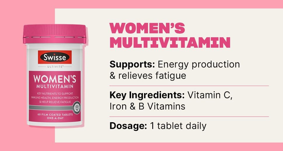 Swisse Ultivite Women's Multivitamin - with Folic Acid, Biotin & Iron to Support Energy, Immunity and Hair Health