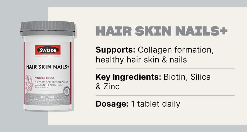 Swisse Beauty Hair Skin Nails+ - Supports Collagen Formation & Reduces Nail Splitting