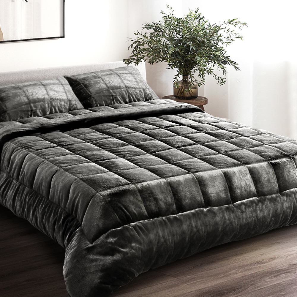TEMU Mink Quilt Throw Blanket Comforter Queen /d/q/k/ Winter Warm