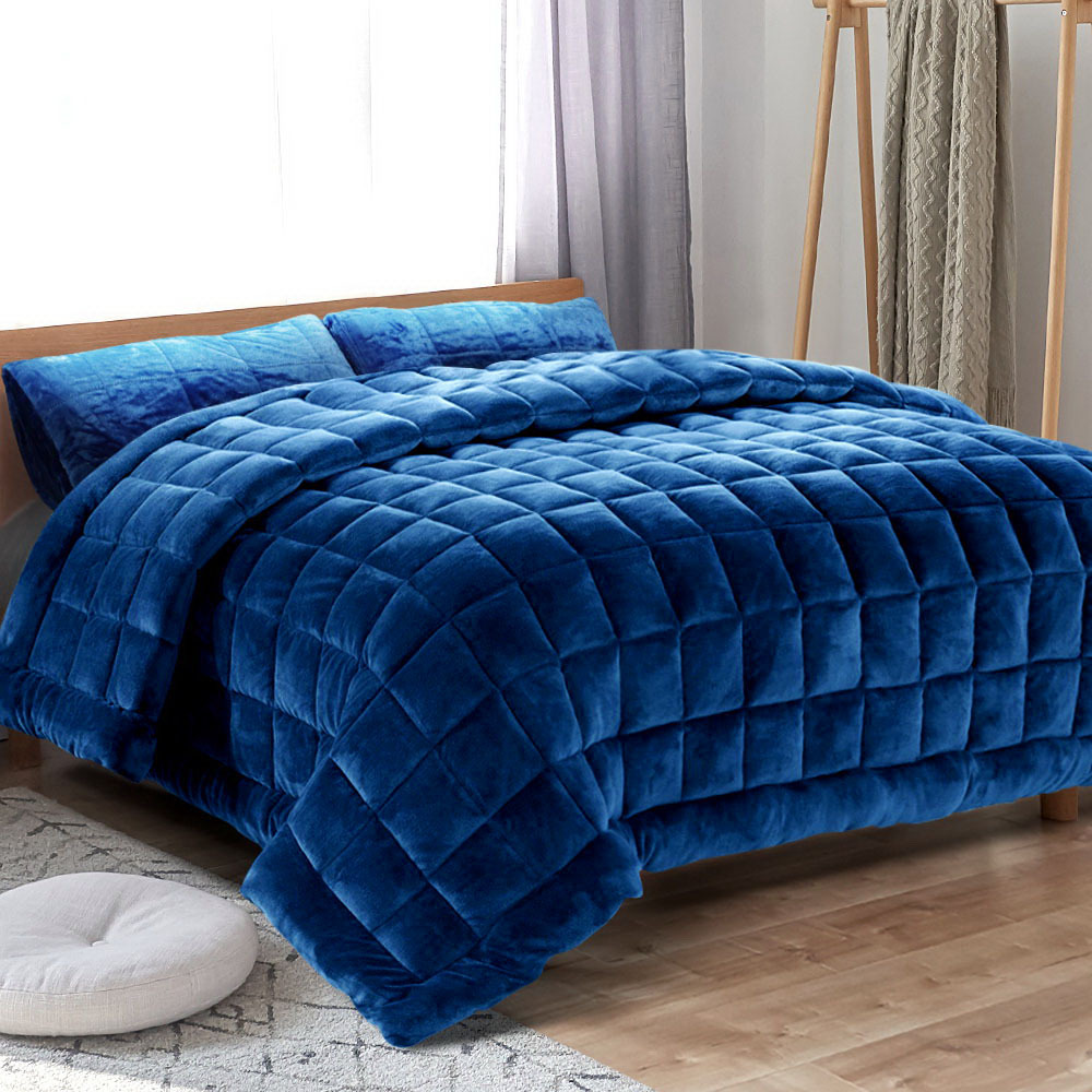TEMU Mink Quilt Fur Plush Throw Comforter King Super King Quilts