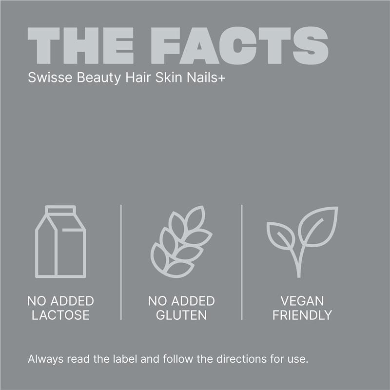 Swisse Beauty Hair Skin Nails+ - Supports Collagen Formation & Reduces Nail Splitting