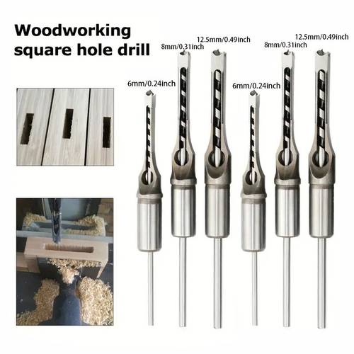 3pcs hss twist drill bits woodworking drill tools kit auger mortising chisel drill hole extended saw 6 5mm