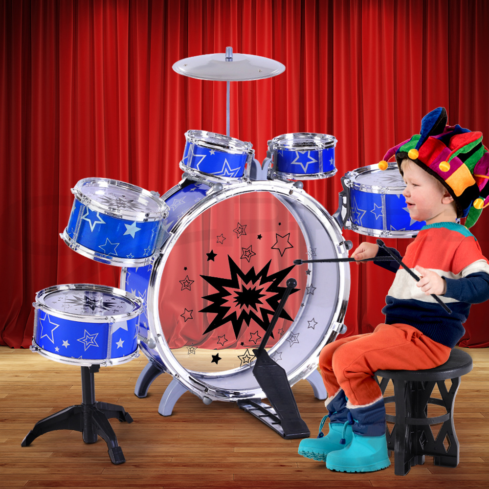 TEMU Keezi Kids Drum Kit Set Pretend Play Junior Drums Musical Toys Childrens