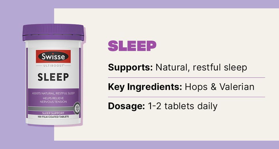Swisse Ultiboost Sleep with Magnesium and Valerian - Helps Relieve Nervous Tension & Assists Natural, Restful Sleep