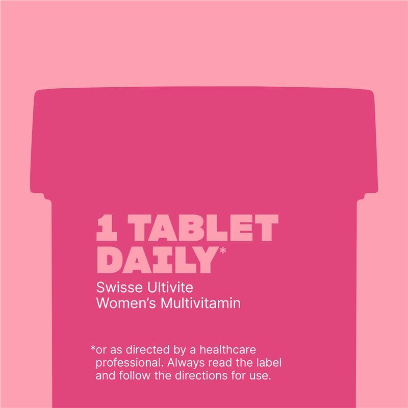 Swisse Ultivite Women's Multivitamin - with Folic Acid, Biotin & Iron to Support Energy, Immunity and Hair Health