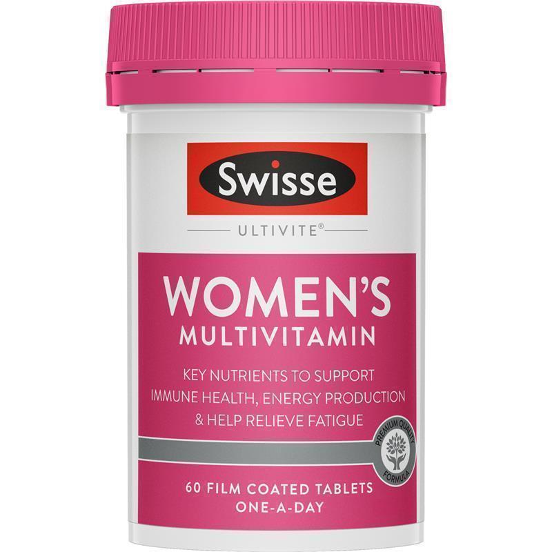Swisse Ultivite Women's Multivitamin - with Folic Acid, Biotin & Iron to Support Energy, Immunity and Hair Health