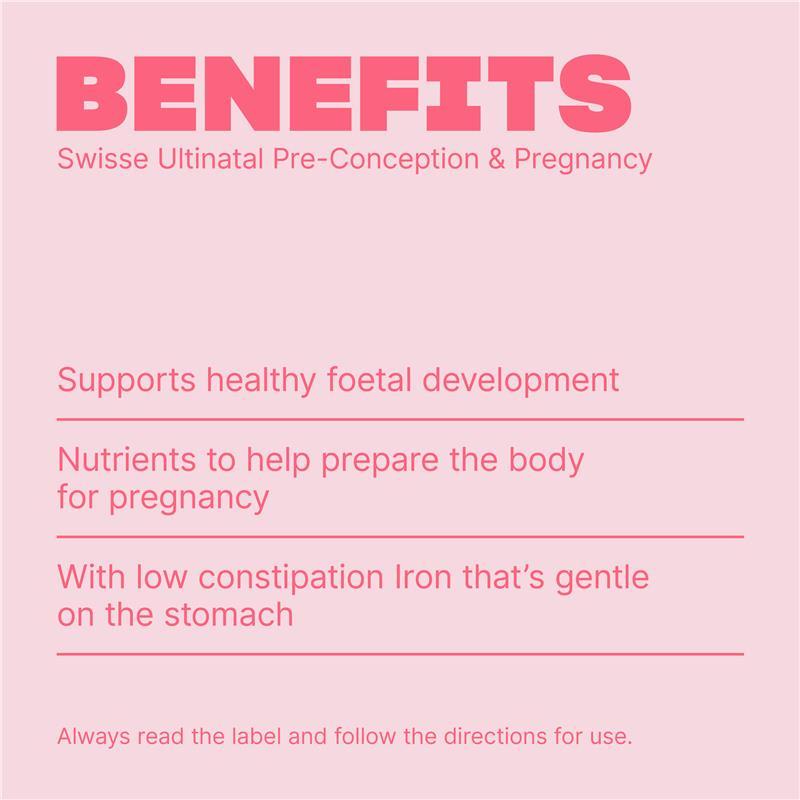 Swisse Ultinatal Pre-Conception & Pregnancy Vitamin | Supports The Health of Mother And Baby