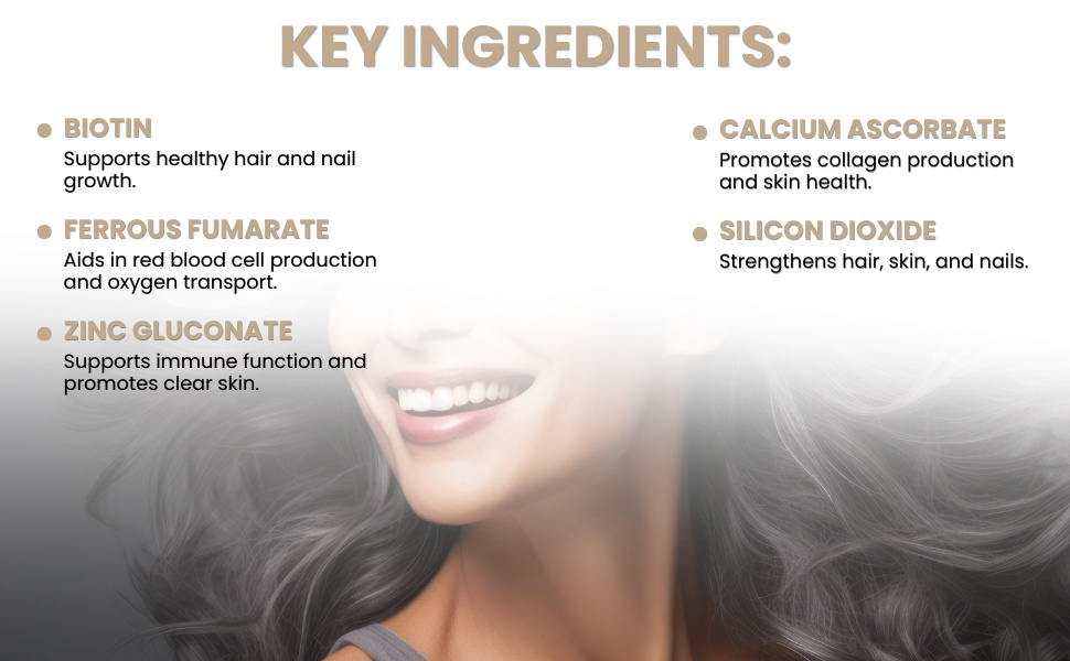 Healthy Care Super Hair, Skin and Nails Capsules - Infused with Biotin, Zinc & Vitamin C - Provides Enhanced Beauty and Promotes Skin Health - Premium Quality Dietary Supplement - 100 Capsules
