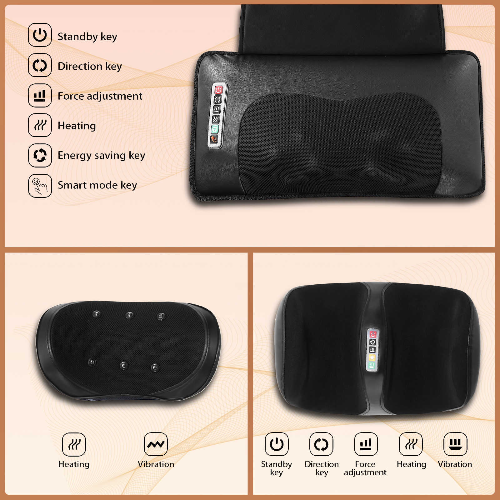 Maxkon Full Body Massage Mat Heated Foot Back Massager Shiatsu Vibration Lumbar Support Neck Leg Relax Electric Heating Pad Chair Recliner Seat Cushion - Image 8