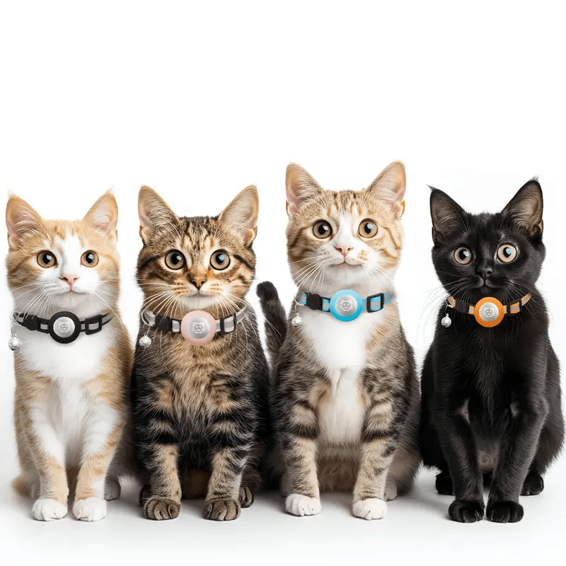 N.GRACIA 10PCS-Trackable Cat Collar with Airtag Holder - Reflective -Loss Collar, Detachable Bell, Compatible with iPhone, Nylon Pet ID Tag for Indoor/Outdoor Cats - Ideal Gift for Pet Owners, Detachable Cat Collar, Large Cat Collars for Indoor Cats, Collar for Cats, Cat Friendly Collar, Cat Collar, Waterproof Case, Safetyconscious Owners