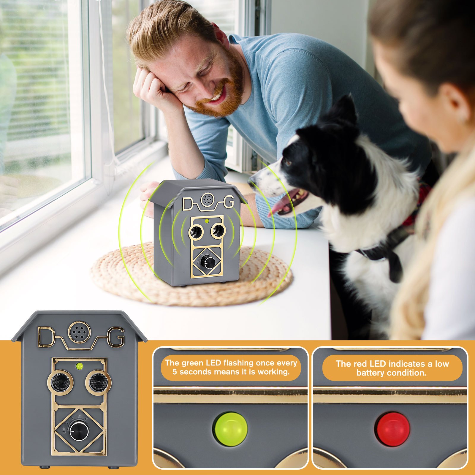 Pet Scene Dog Anti Barking Device Stopper Clicker Ultrasonic Stop Bark Repeller Deterrent Control Silencer 15m Range 4 Levels Birdhouse Shape