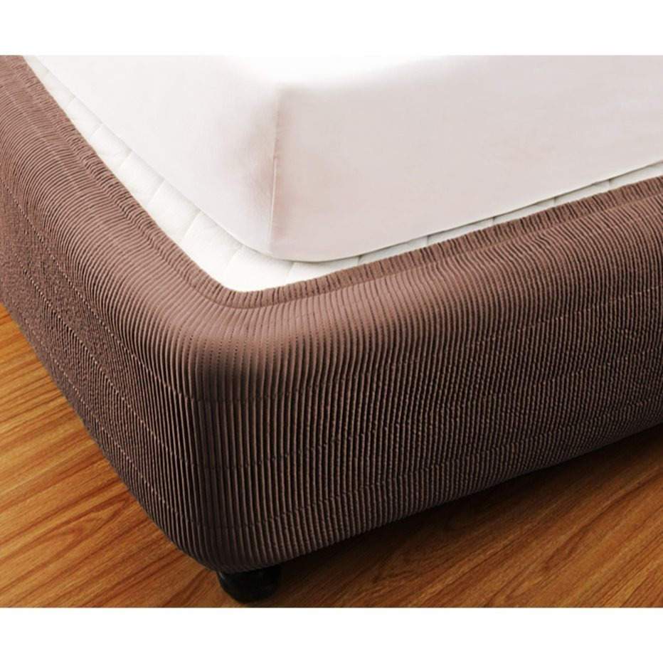 TEMU Elastic Fitted Valance Bed Skirt | Quilted Box Spring Cover With 38cm | Single To King |