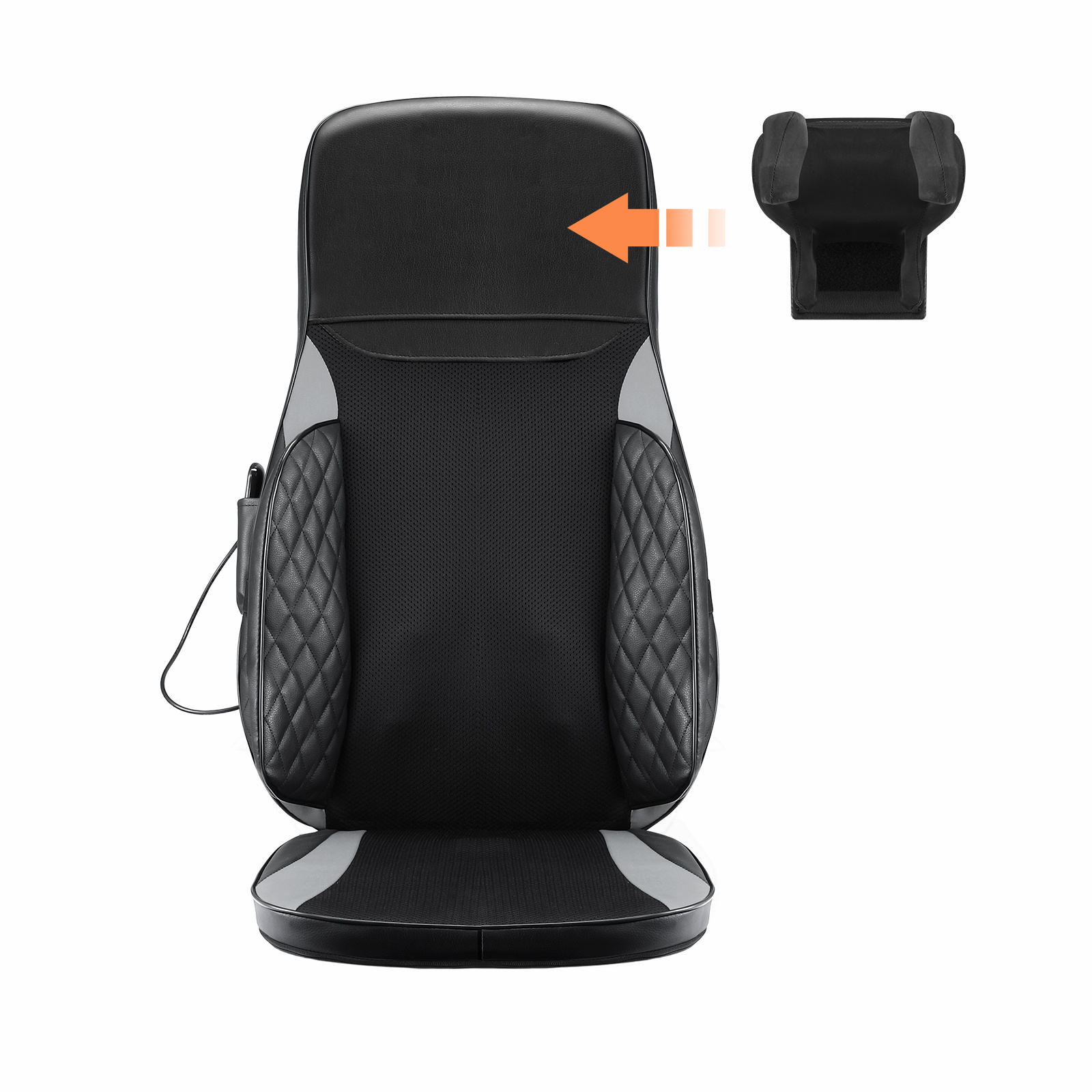 Maxkon Full Body Massage Cushion Chair Back Neck Massager Seat Shiatsu Massaging Pad Vibration Heat Kneading Rolling with Remote Pillow
