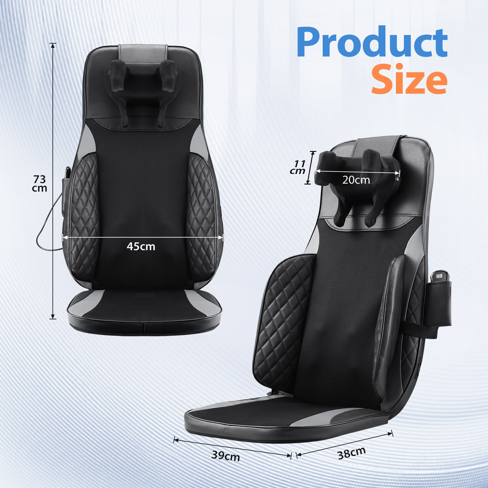 Maxkon Full Body Massage Cushion Chair Back Neck Massager Seat Shiatsu Massaging Pad Vibration Heat Kneading Rolling with Remote Pillow