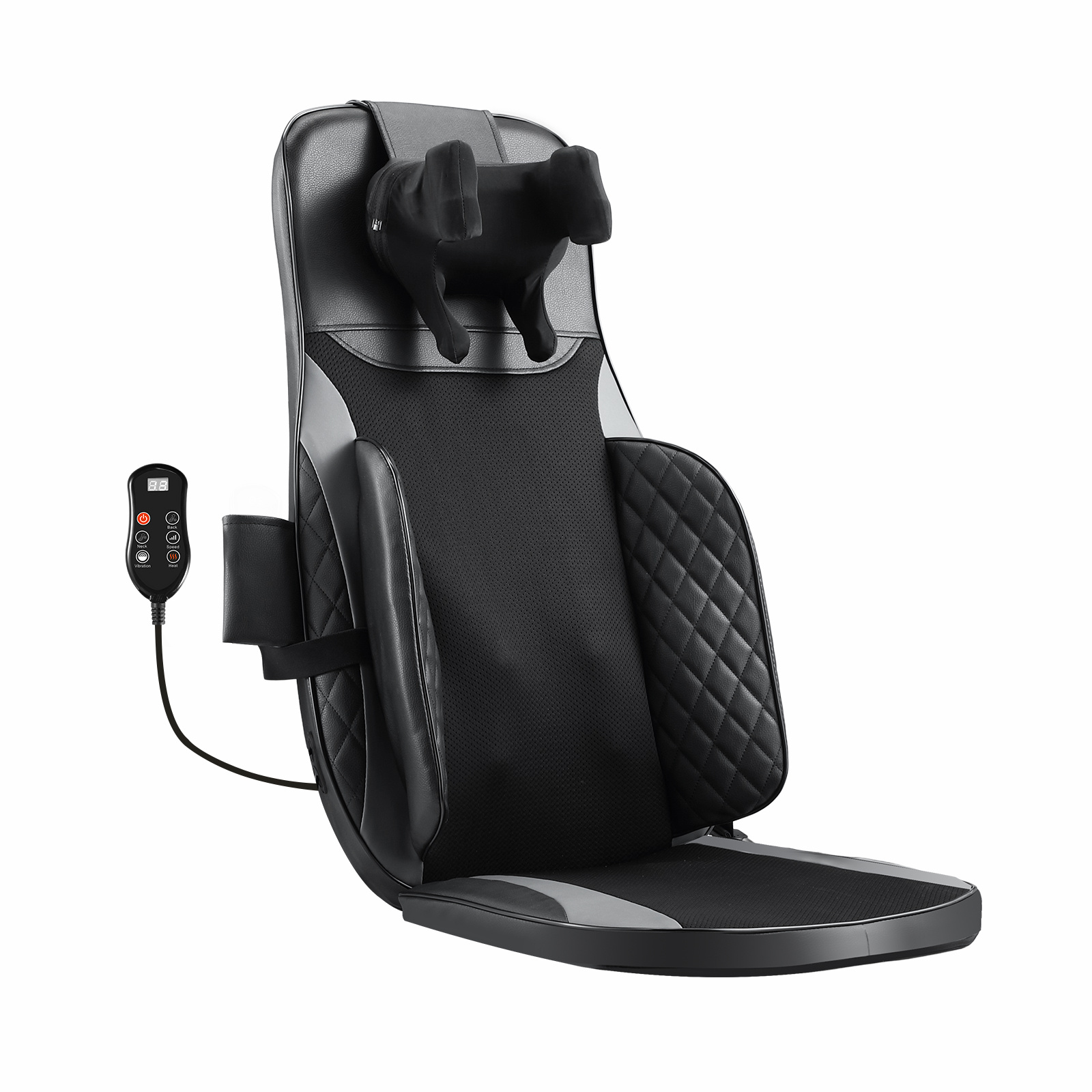 Maxkon Full Body Massage Cushion Chair Back Neck Massager Seat Shiatsu Massaging Pad Vibration Heat Kneading Rolling with Remote Pillow
