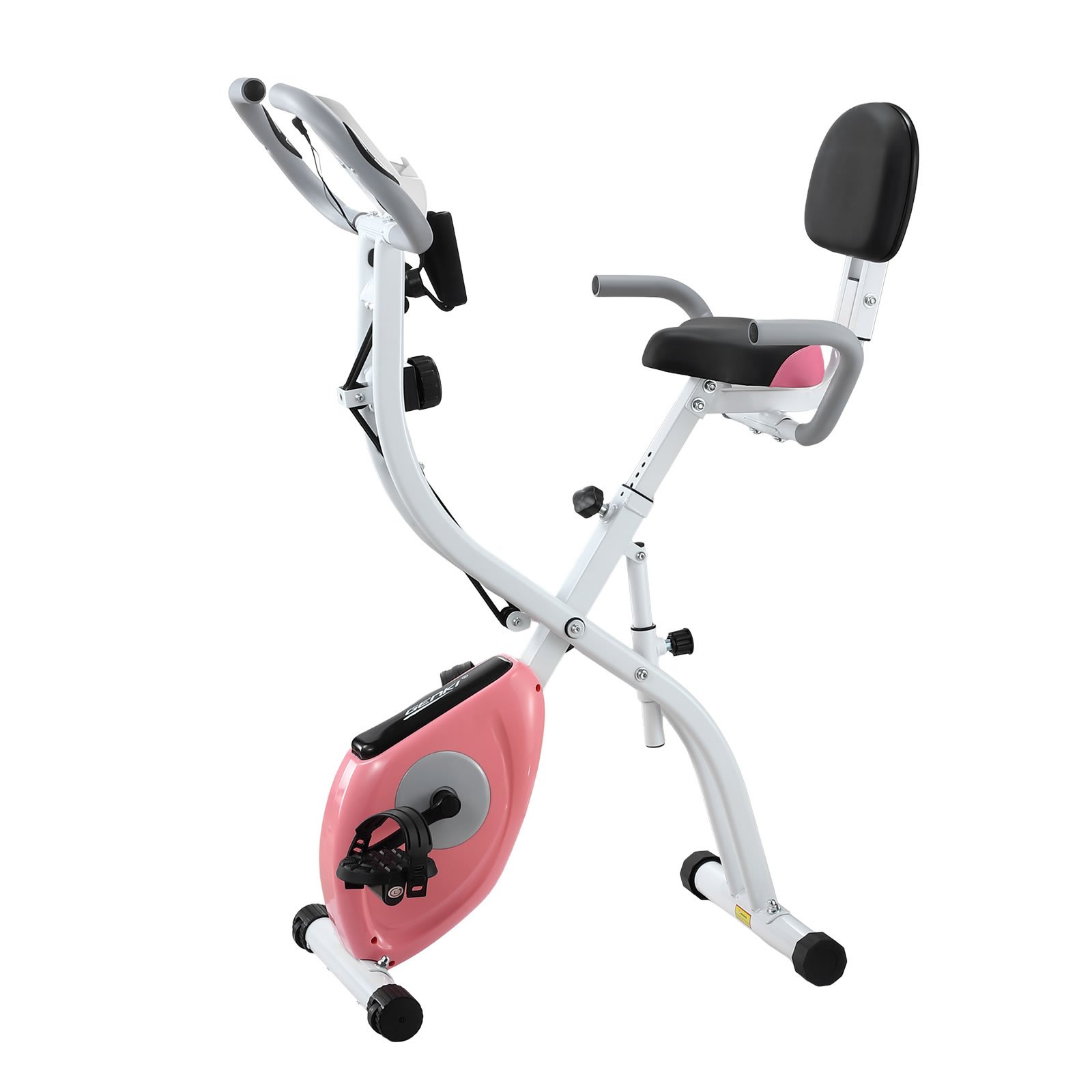 Genki 3 In 1 Exercise X Bike Trainer Recumbent Home Gym Fitness Workout Equipment Upright Bicycle Machine Folding 10 Resistance Band Backrest
