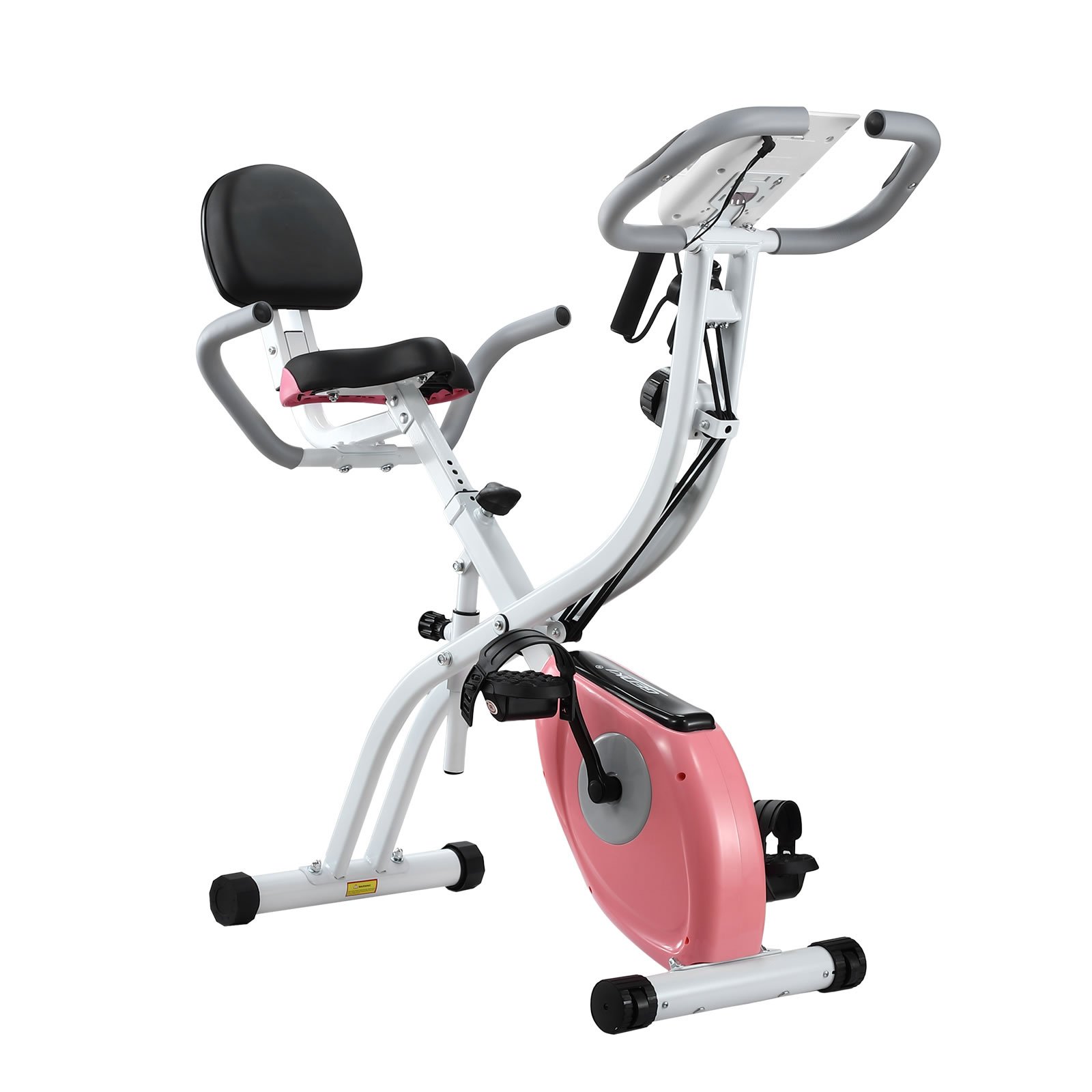 Genki 3 In 1 Exercise X Bike Trainer Recumbent Home Gym Fitness Workout Equipment Upright Bicycle Machine Folding 10 Resistance Band Backrest
