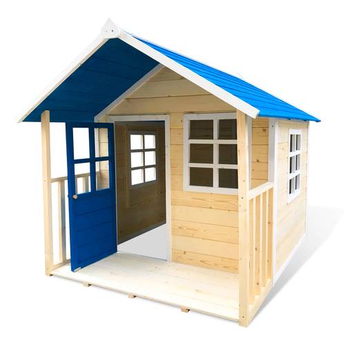 kids cubby house playhouse outdoor wooden children timber blue