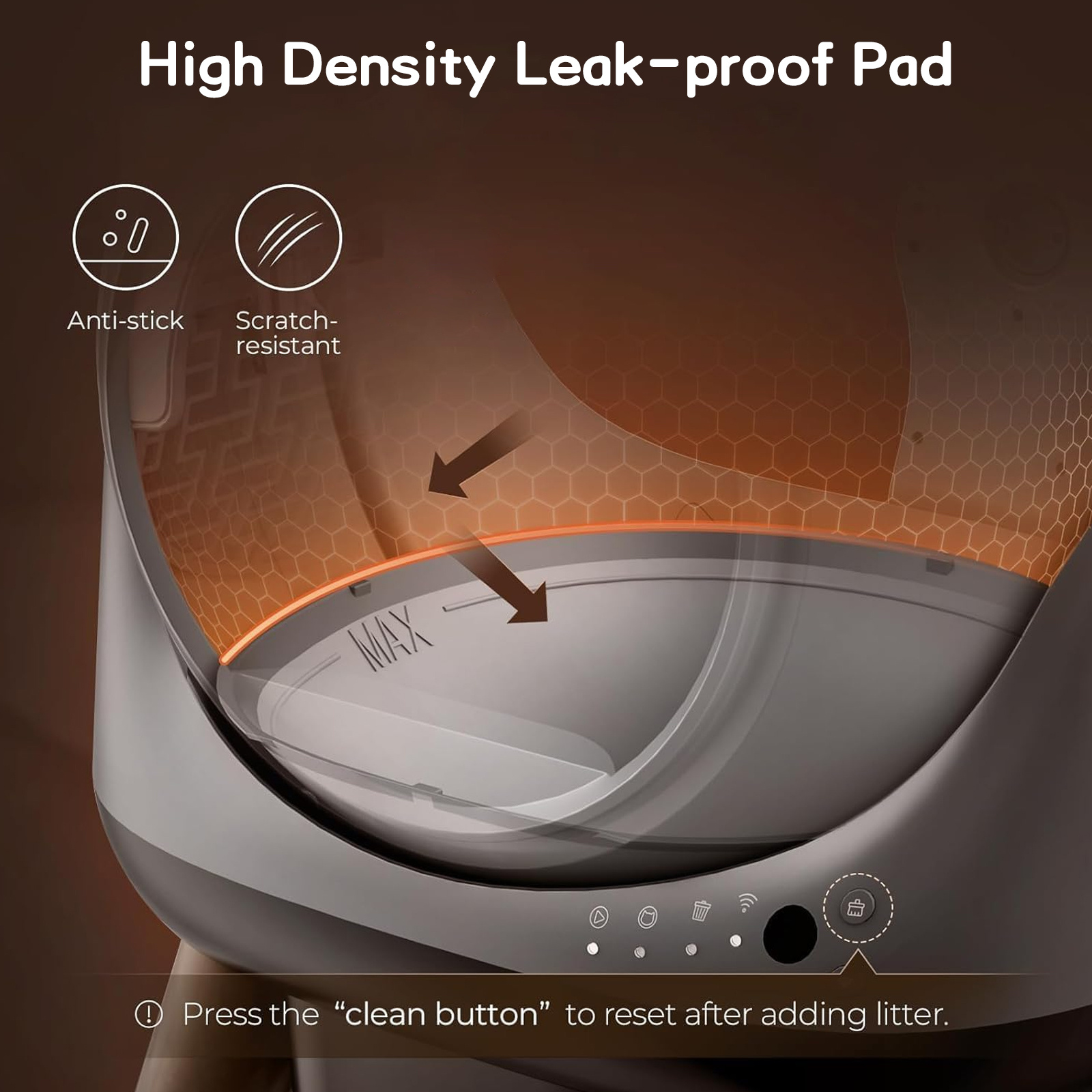 Advwin Self Cleaning Litter Box With Garbage Bags, Anti-Pinch Safety Protection Kitten Mode, Child Lock, Automatic Cat Litter Box 65L+12L Large Capacity For Multi-Cats - Image 3