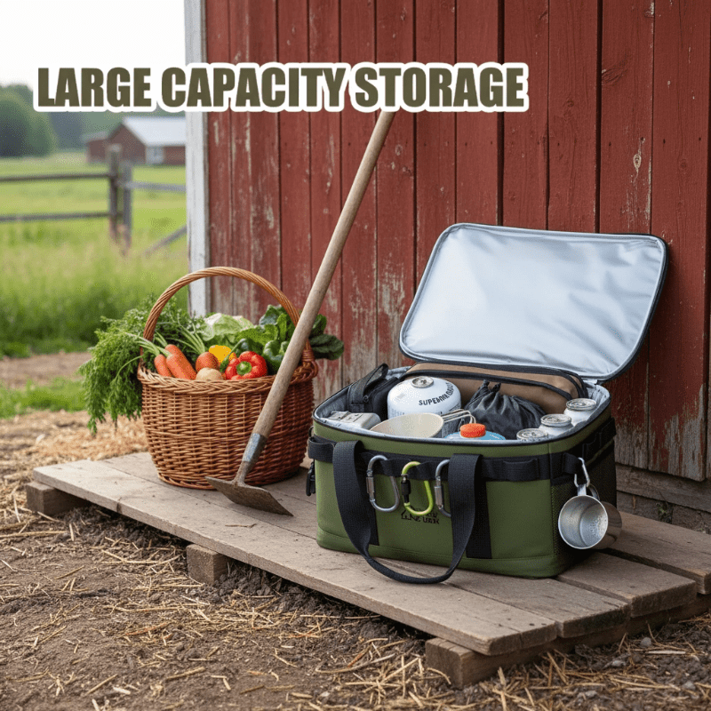 Outdoor Insulated Bag with IPX4 Water Splash Resistance, Non-Woven Insulation Filling, Dual-Temperature Modes for Hot & Cold Retention, YKK Waterproof Zippers for Long-Lasting Durability, Multiple Carry Methods (Handheld or Shoulder Strap), 0.8kg Lightweight Design, 38×28×32cm Unfolded Size, Practical Gear for Australian Picnics and Camping