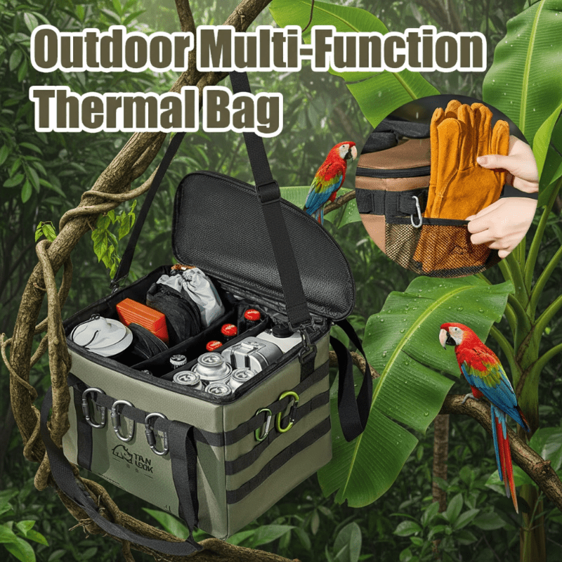 Outdoor Insulated Bag with IPX4 Water Splash Resistance, Non-Woven Insulation Filling, Dual-Temperature Modes for Hot & Cold Retention, YKK Waterproof Zippers for Long-Lasting Durability, Multiple Carry Methods (Handheld or Shoulder Strap), 0.8kg Lightweight Design, 38×28×32cm Unfolded Size, Practical Gear for Australian Picnics and Camping