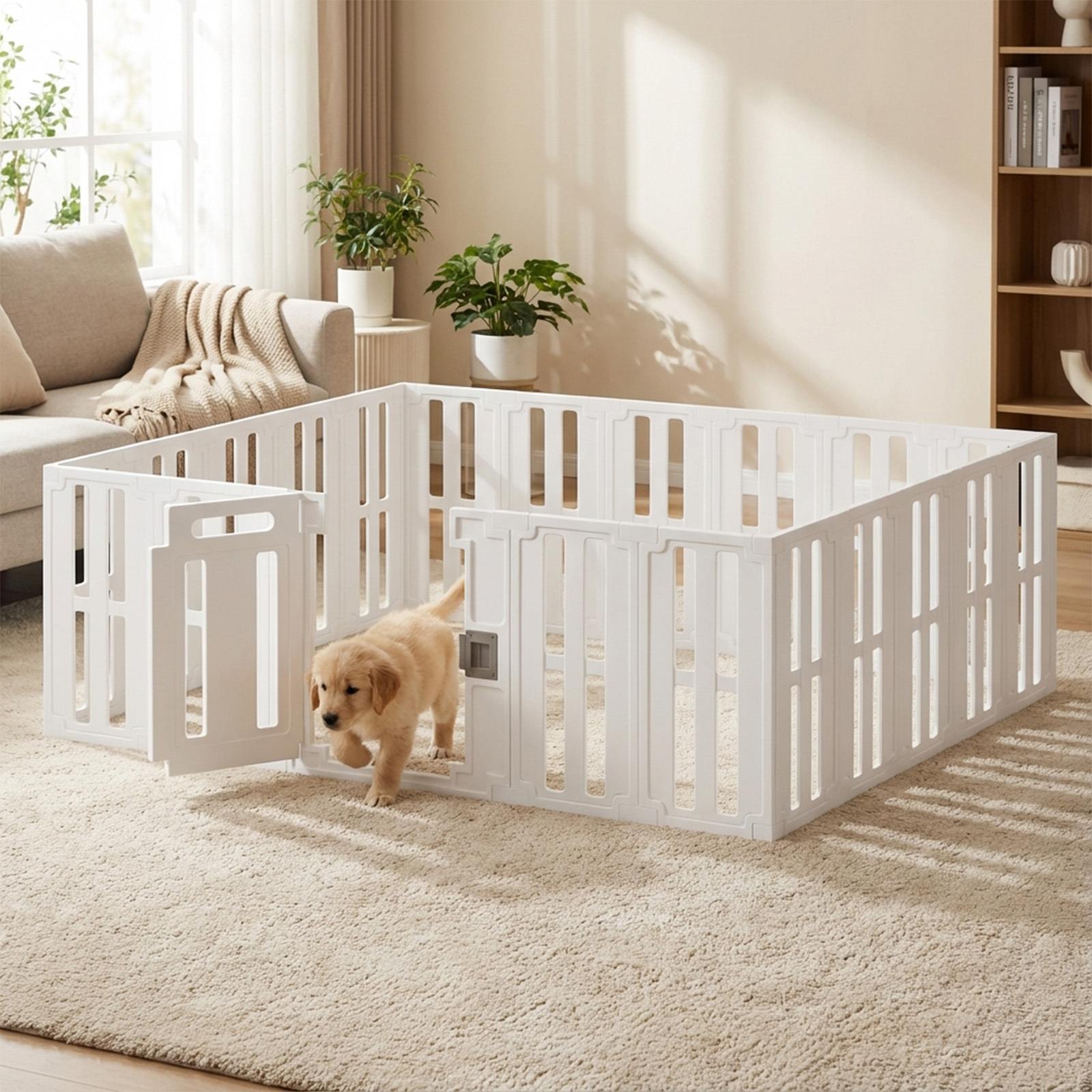 TEMU Diy Pet Playpen For Small Animals, -proof Design With Stable Suction Cups, Fast Assembly Foldable Pen Indoor