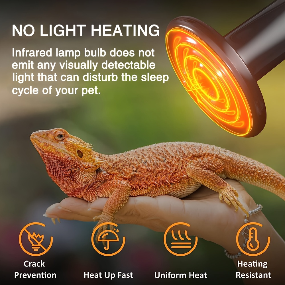 Multi-Size Reptile Ceramic Heat Lamp + Holder Set 250W/150W/100W - Explosion-Proof & Anti-Scald Design, No-Light Constant Temperature Heating, Quiet Non-Disturbing Sleep, High-Temp Resistant Lamp Base, Fit for Lizards/Snakes/Tortoises & All Terrariums, Professional Reptile Heating Essential