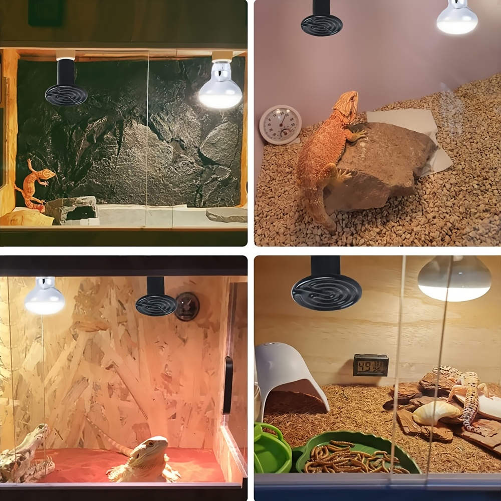 Multi-Size Reptile Ceramic Heat Lamp + Holder Set 250W/150W/100W - Explosion-Proof & Anti-Scald Design, No-Light Constant Temperature Heating, Quiet Non-Disturbing Sleep, High-Temp Resistant Lamp Base, Fit for Lizards/Snakes/Tortoises & All Terrariums, Professional Reptile Heating Essential - Image 10