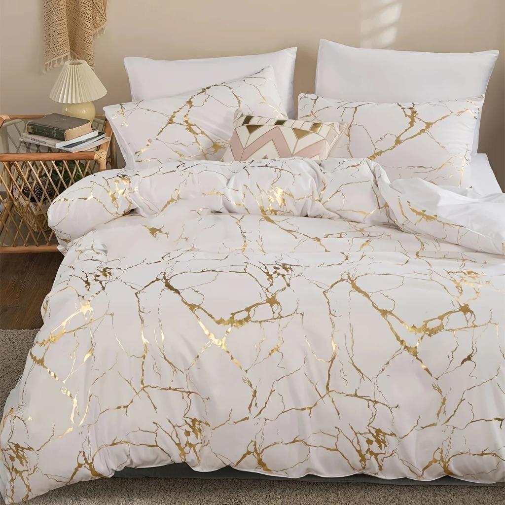 TEMU Au Standard Size All Sizes Bed Quilt/duvet/ Cover Set- Marble