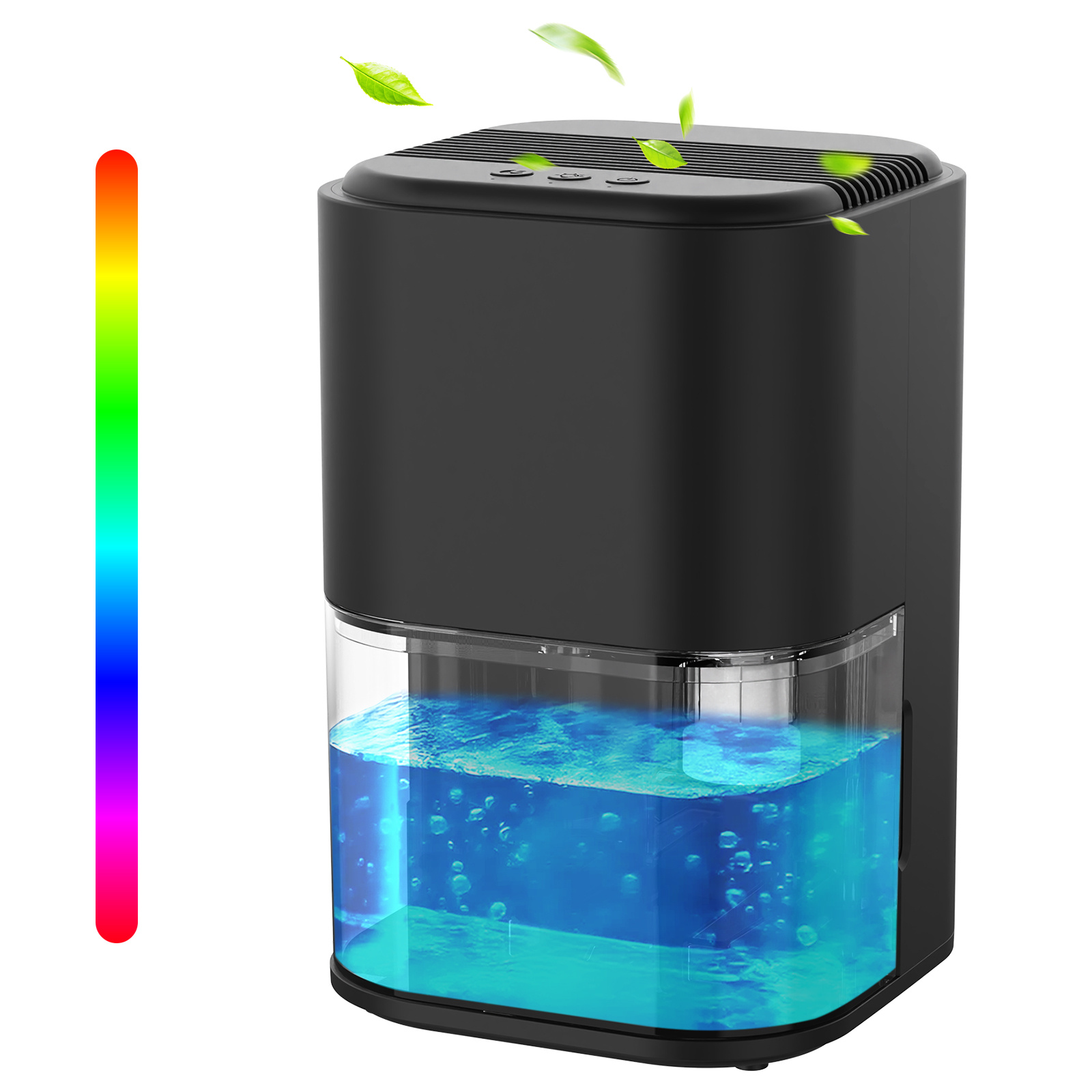 TEMU Advwin 2l Dehumidifier For Bedroom, Quiet Air Dehumidifiers For To 30㎡, Portable Dehumidifiers Bedroom, Bathroom, Wardrobe Room, 7 Color Lights
