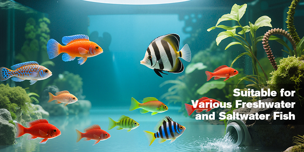 Advwin 41L Smart Fish Tank Aquarium Kit With Automatic Feeding & Humidifier, 4 In 1 Silent Pump With Multi-Layer Filtration & Aeration & Circulation, Temperature Display, 8 Colors Lighting